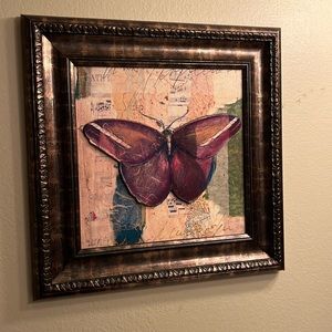 2’x2’ purple butterfly picture wall hanging home decor